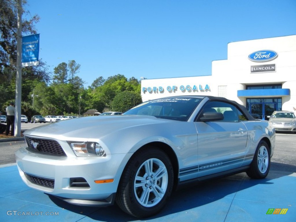 2011 Mustang V6 Convertible - Ingot Silver Metallic / Stone photo #1