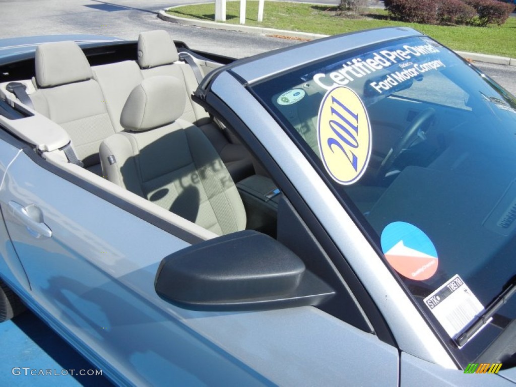 2011 Mustang V6 Convertible - Ingot Silver Metallic / Stone photo #13