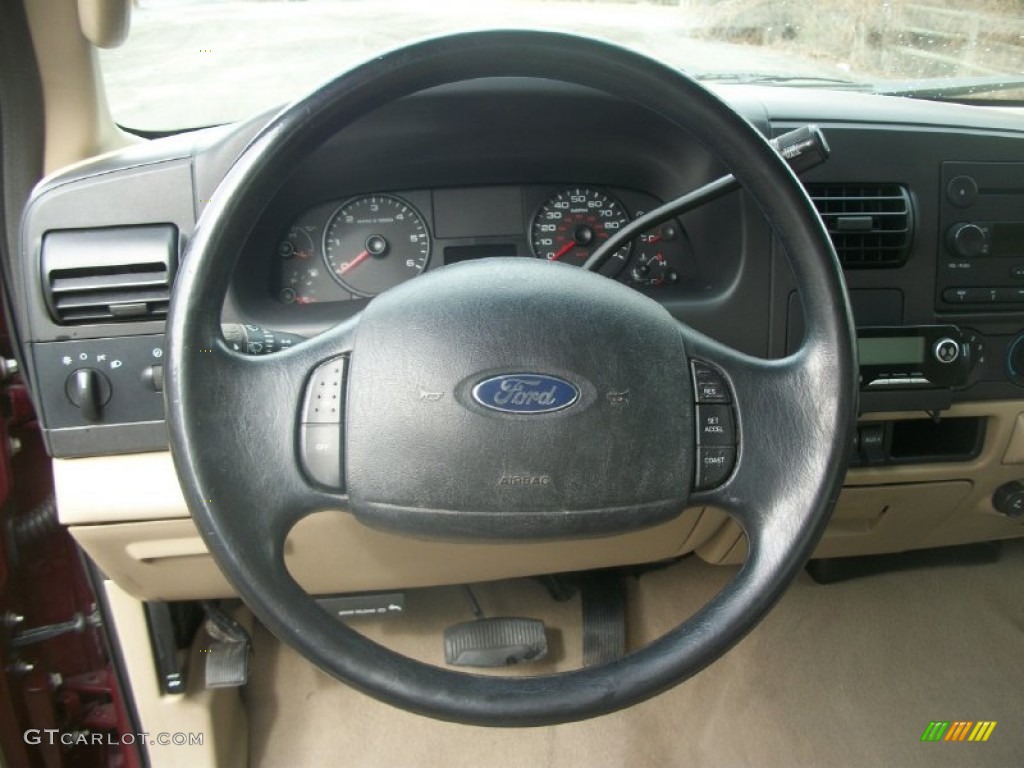 2007 Ford F250 Super Duty XLT SuperCab 4x4 Tan Steering Wheel Photo #62895681
