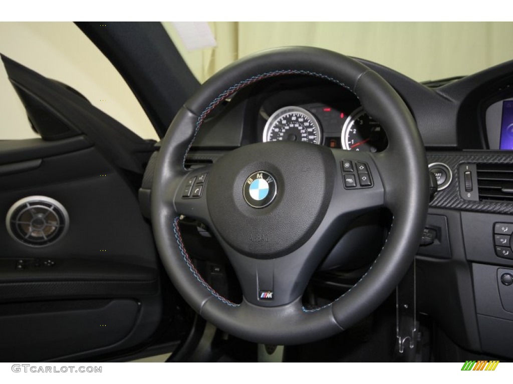 2011 BMW M3 Coupe Black Novillo Leather Steering Wheel Photo #62896807