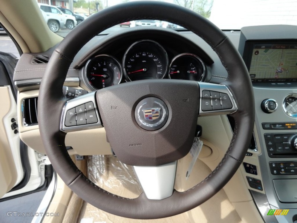 2012 Cadillac CTS 3.6 Sedan Cashmere/Cocoa Steering Wheel Photo #62899790