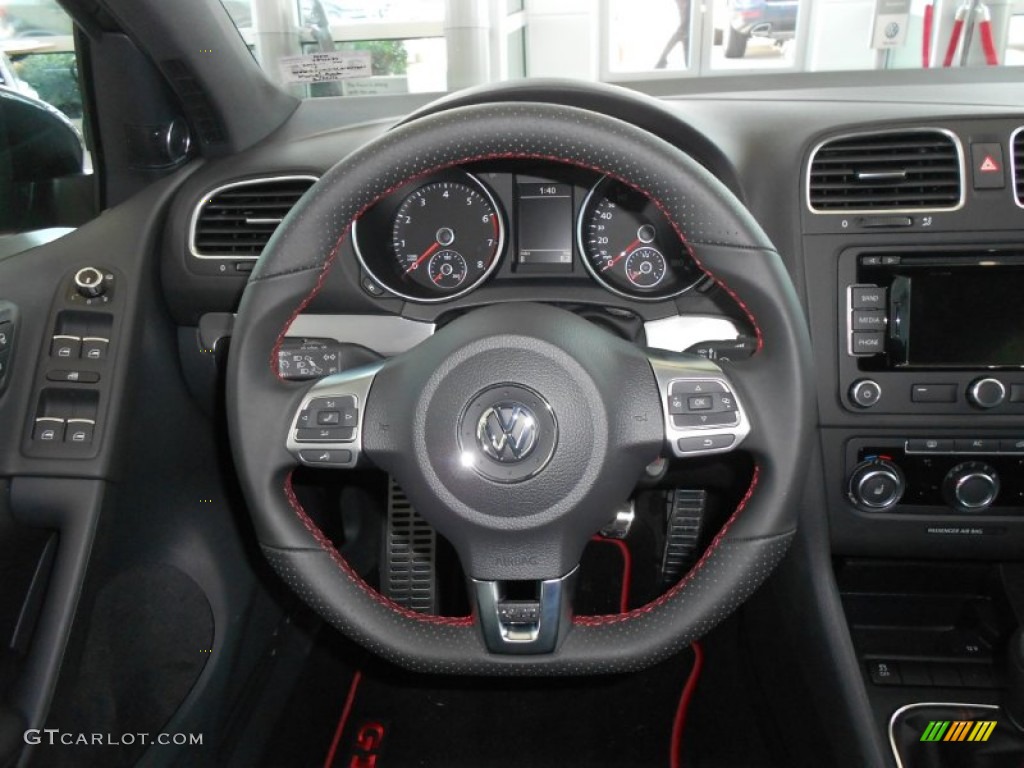 2012 Volkswagen GTI 4 Door Autobahn Edition Titan Black Steering Wheel Photo #62899912