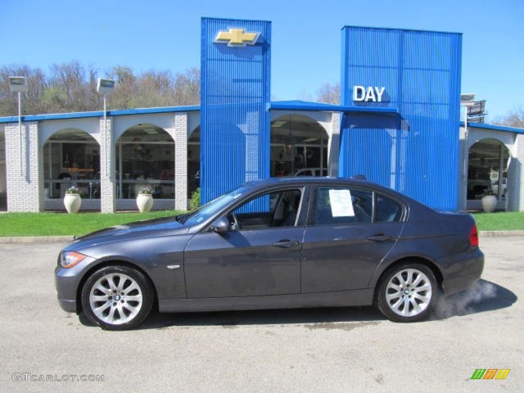 2008 3 Series 328xi Sedan - Sparkling Graphite Metallic / Black photo #2
