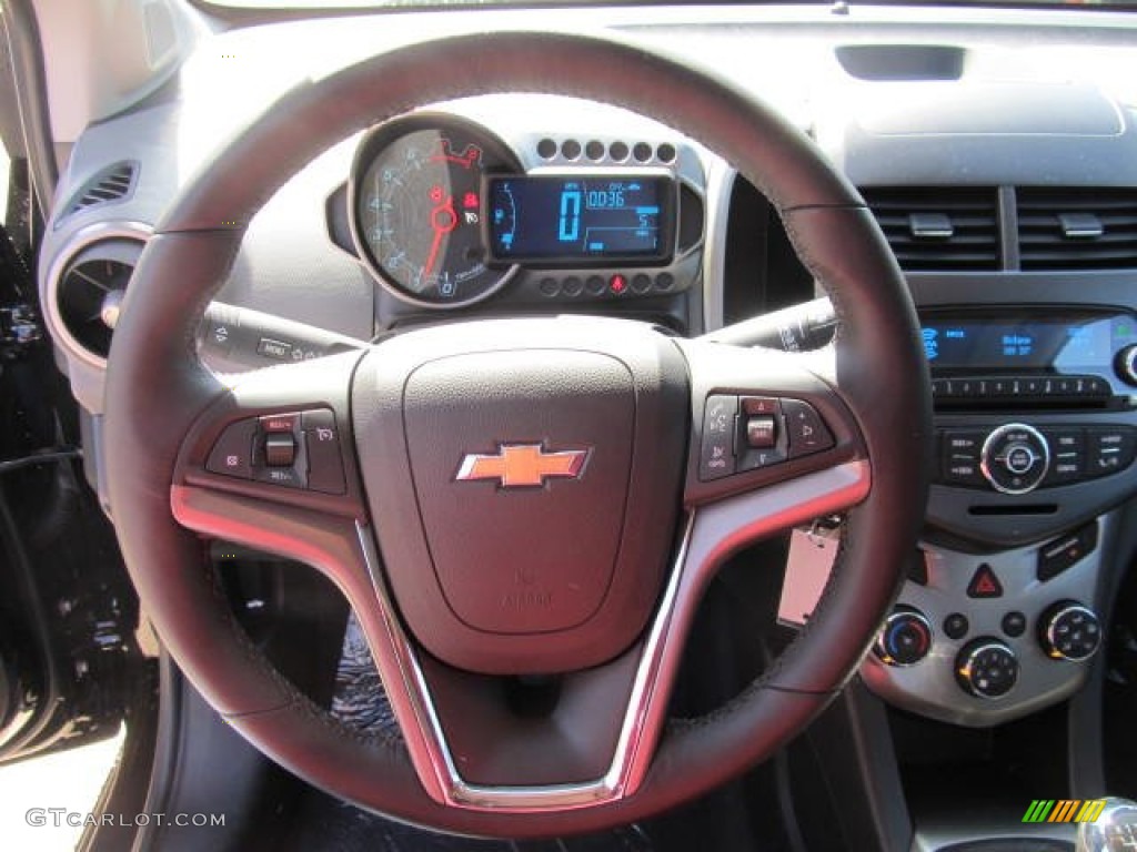 2012 Chevrolet Sonic LTZ Sedan Jet Black/Dark Titanium Steering Wheel Photo #62901283