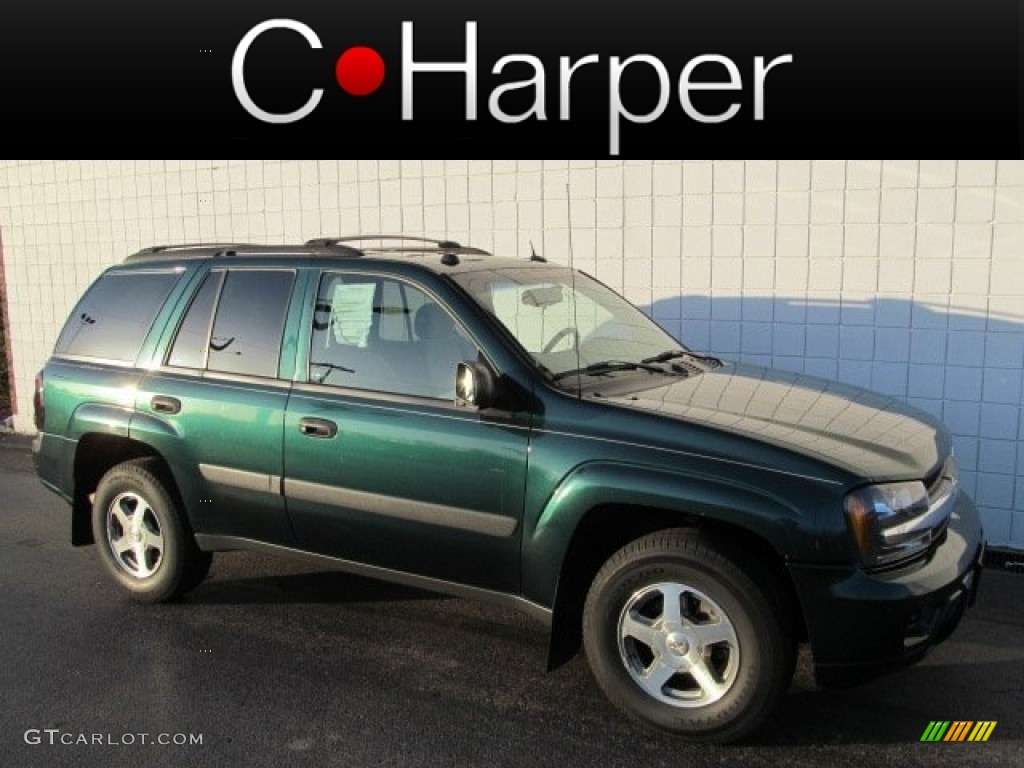 2005 TrailBlazer LS 4x4 - Emerald Jewel Green Metallic / Light Gray photo #1