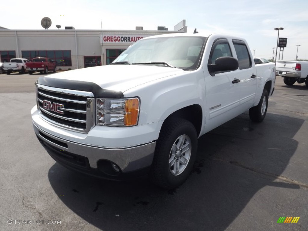 2012 Sierra 1500 SLE Crew Cab 4x4 - Summit White / Very Dark Cashmere/Light Cashmere photo #1