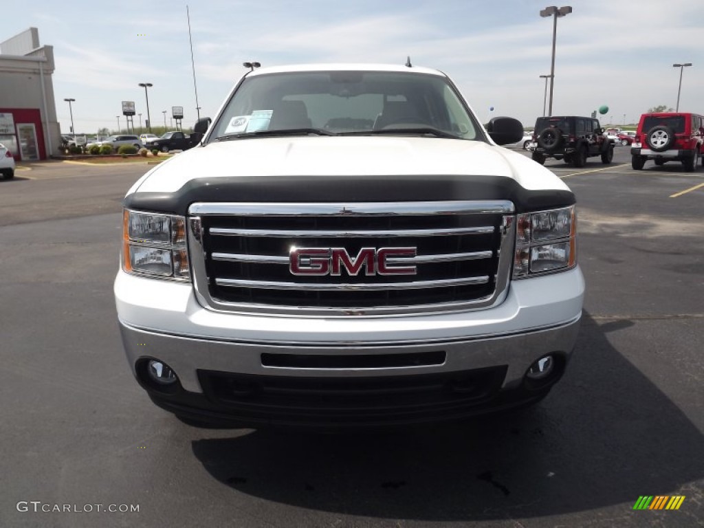 2012 Sierra 1500 SLE Crew Cab 4x4 - Summit White / Very Dark Cashmere/Light Cashmere photo #2