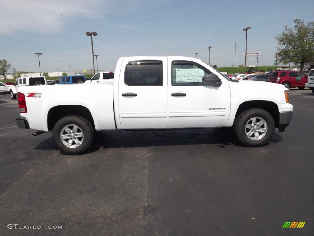 2012 Sierra 1500 SLE Crew Cab 4x4 - Summit White / Very Dark Cashmere/Light Cashmere photo #4