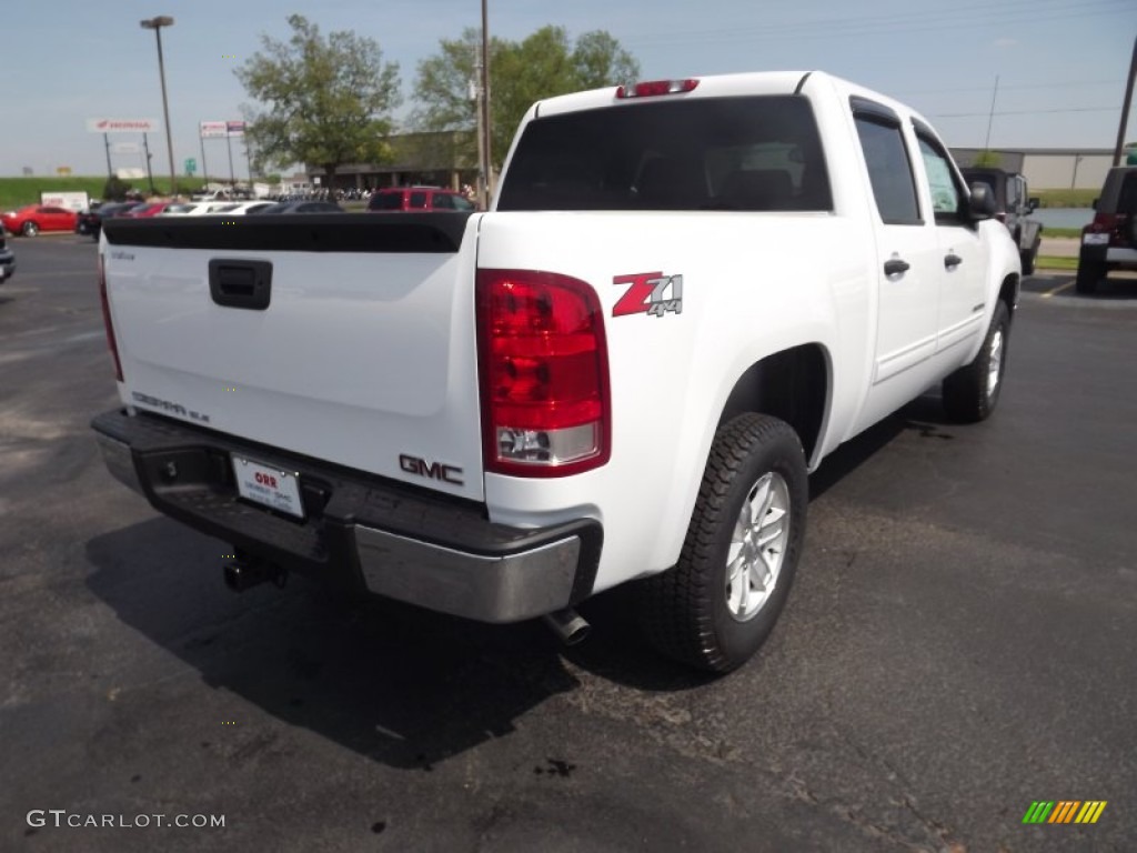 2012 Sierra 1500 SLE Crew Cab 4x4 - Summit White / Very Dark Cashmere/Light Cashmere photo #5