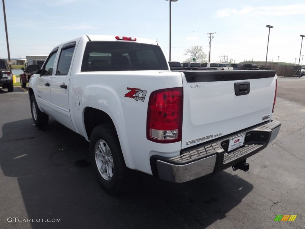 2012 Sierra 1500 SLE Crew Cab 4x4 - Summit White / Very Dark Cashmere/Light Cashmere photo #7