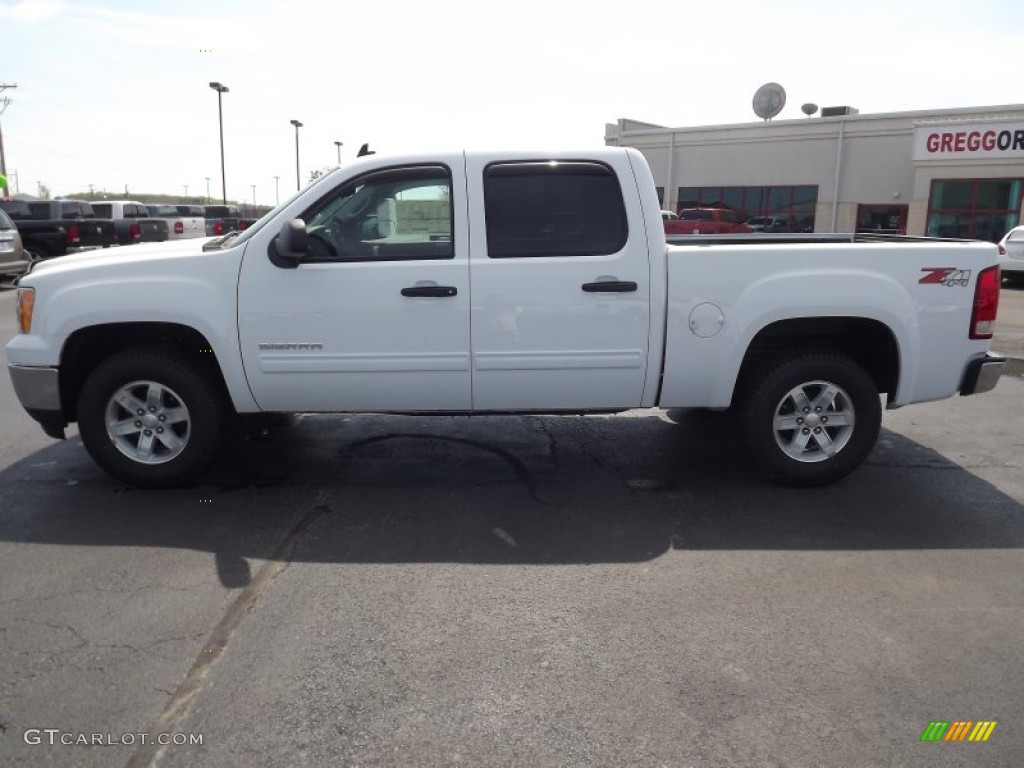 2012 Sierra 1500 SLE Crew Cab 4x4 - Summit White / Very Dark Cashmere/Light Cashmere photo #8