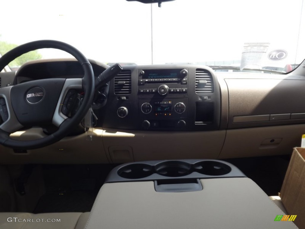 2012 Sierra 1500 SLE Crew Cab 4x4 - Summit White / Very Dark Cashmere/Light Cashmere photo #10