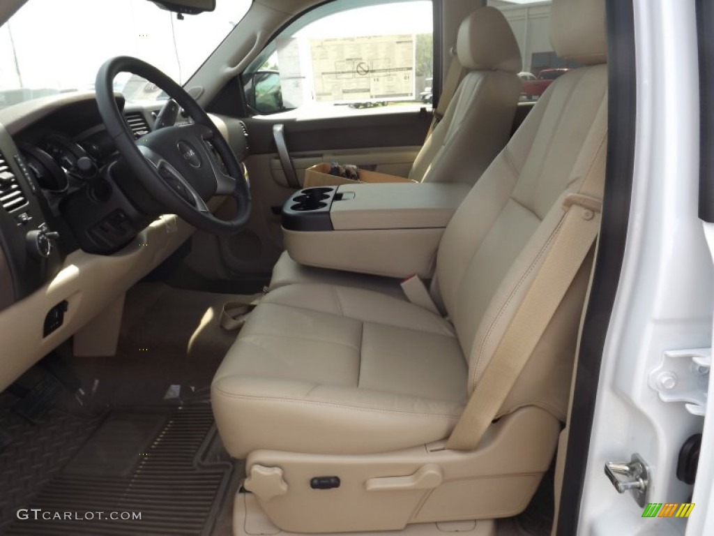 2012 Sierra 1500 SLE Crew Cab 4x4 - Summit White / Very Dark Cashmere/Light Cashmere photo #11