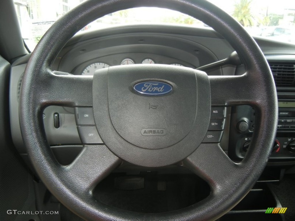 2005 Ford Ranger Edge SuperCab Medium Dark Flint Steering Wheel Photo #62910065