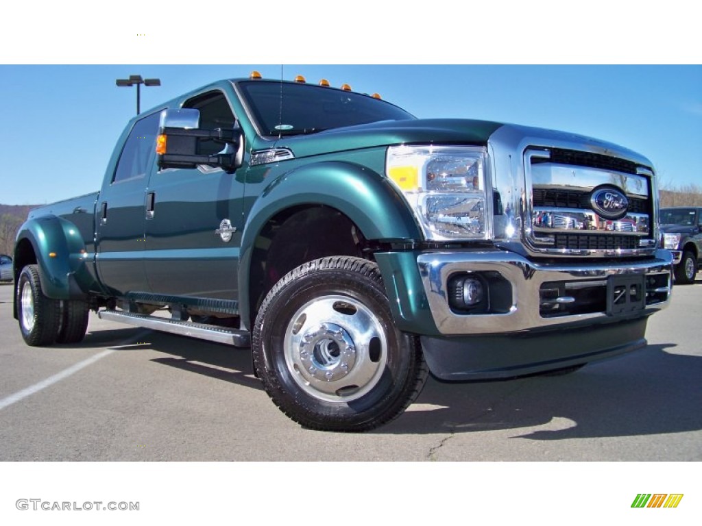 Forest Green Metallic 2011 Ford F450 Super Duty XLT Crew Cab 4x4 Dually Exterior Photo #62911130