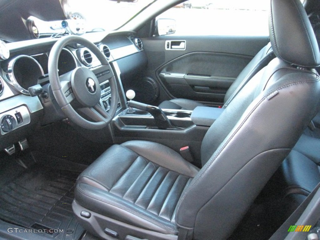 Black Leather Interior 2007 Ford Mustang Shelby GT Coupe Photo #62911367