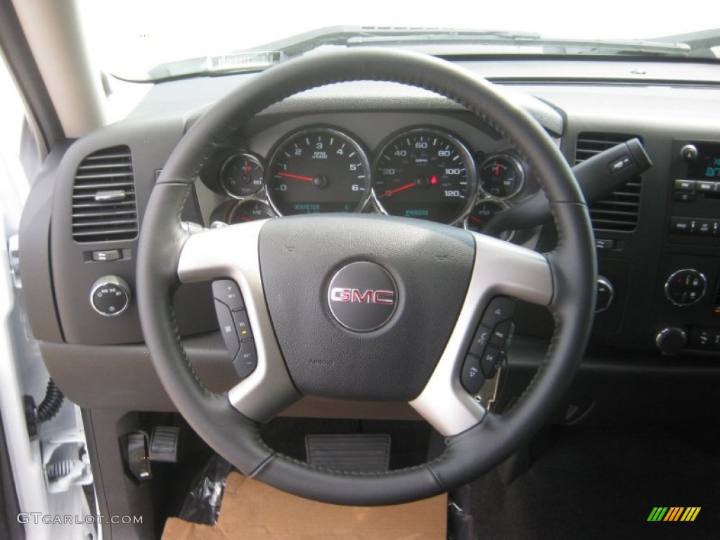 2012 Sierra 1500 SLE Crew Cab 4x4 - Summit White / Ebony photo #10