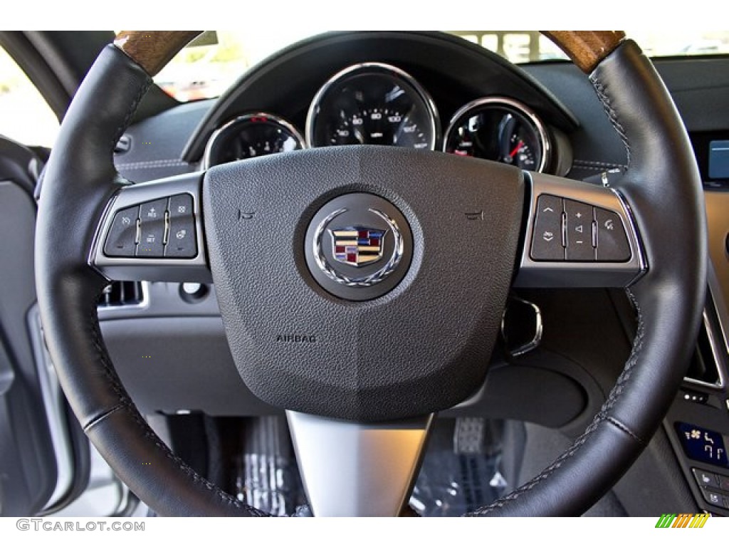 2012 Cadillac CTS Coupe Ebony/Ebony Steering Wheel Photo #62918543