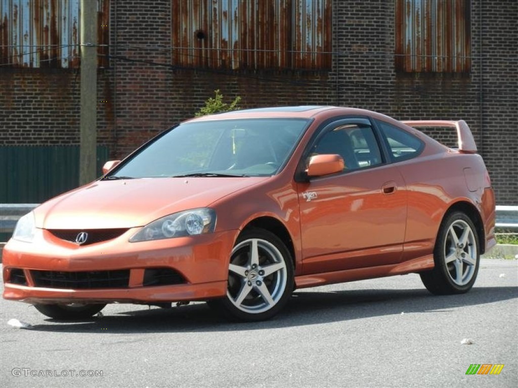 2005 RSX Type S Sports Coupe - Blaze Orange Metallic / Ebony photo #35