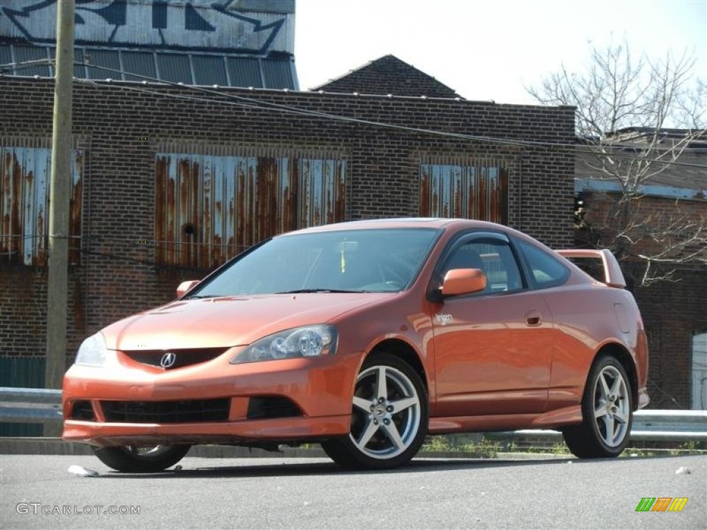 2005 RSX Type S Sports Coupe - Blaze Orange Metallic / Ebony photo #36