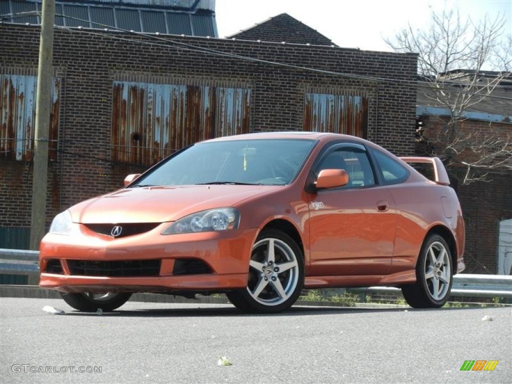 2005 RSX Type S Sports Coupe - Blaze Orange Metallic / Ebony photo #37