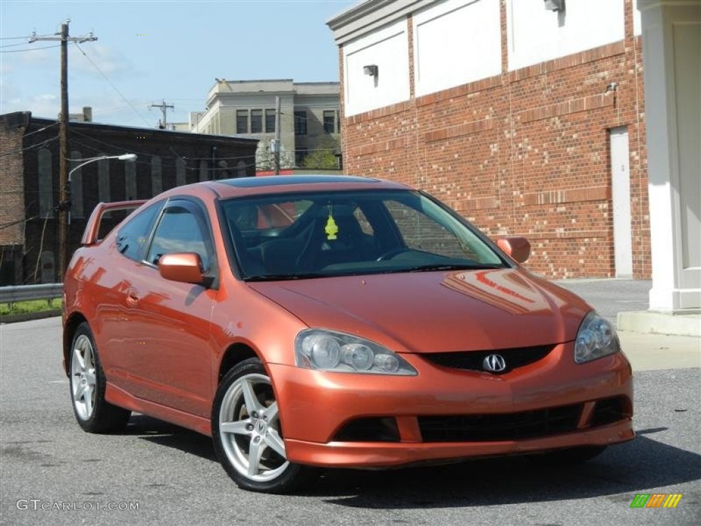 2005 RSX Type S Sports Coupe - Blaze Orange Metallic / Ebony photo #42
