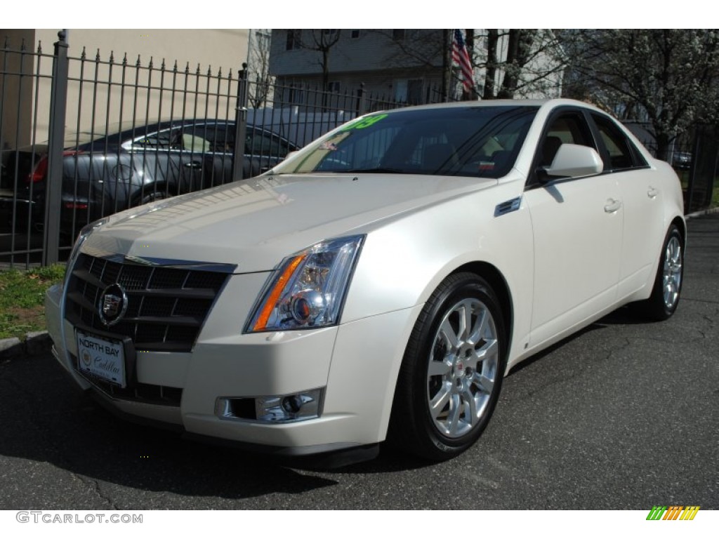 2009 CTS 4 AWD Sedan - White Diamond Tri-Coat / Cashmere/Cocoa photo #1