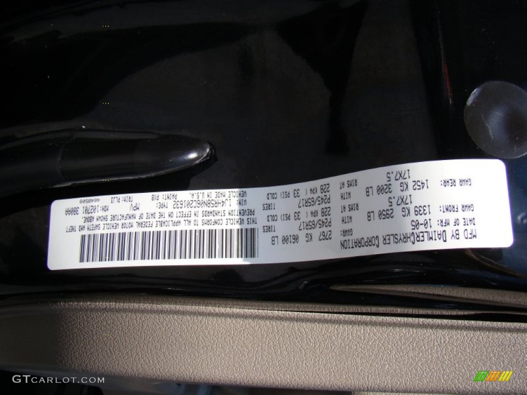 2006 Grand Cherokee Color Code PX8 for Black Photo #62933581