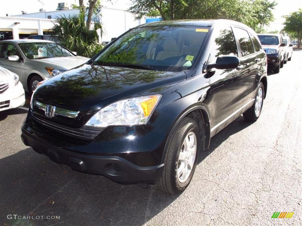 2009 CR-V EX - Crystal Black Pearl / Ivory photo #4