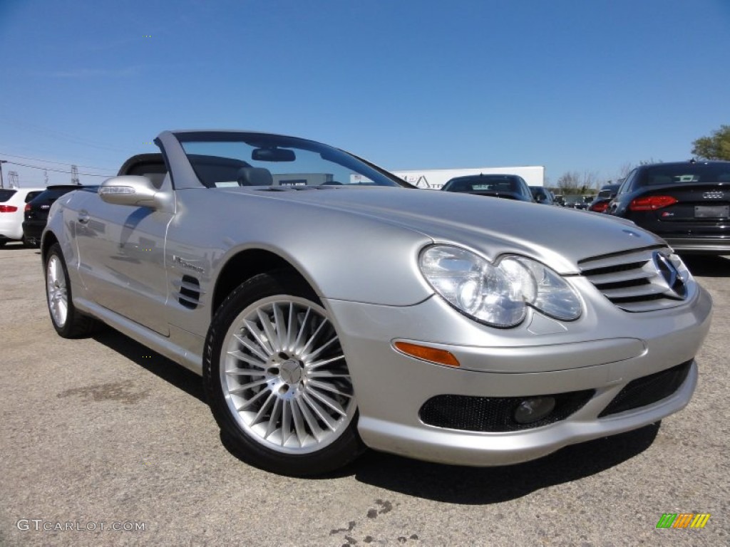 2003 SL 55 AMG Roadster - Brilliant Silver Metallic / Charcoal photo #1