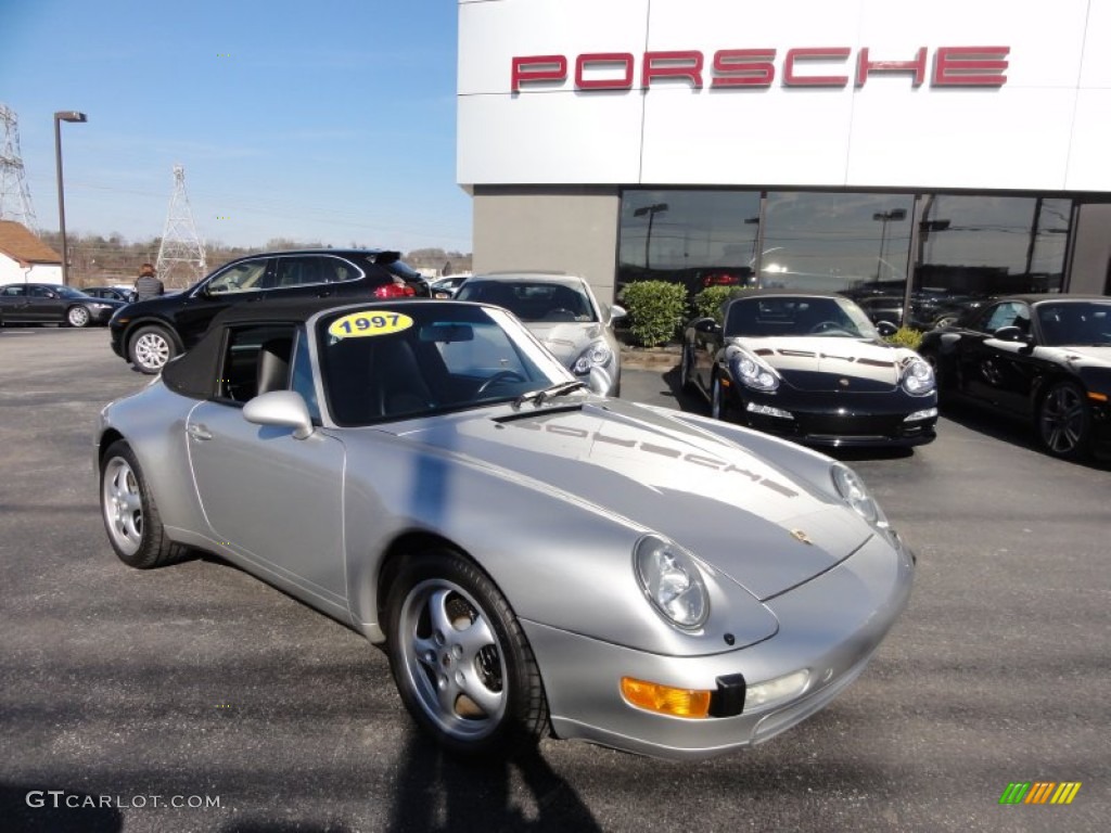 Arctic Silver Metallic 1997 Porsche 911 Carrera Cabriolet Exterior Photo #62944880