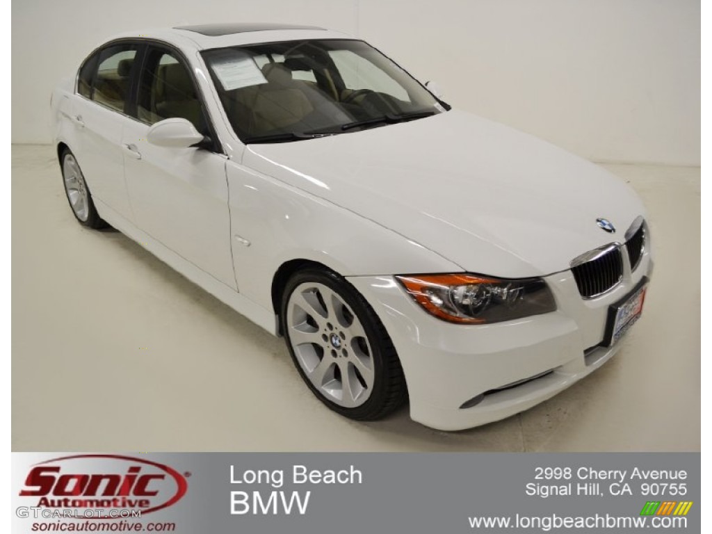 2008 3 Series 335i Sedan - Alpine White / Beige photo #1