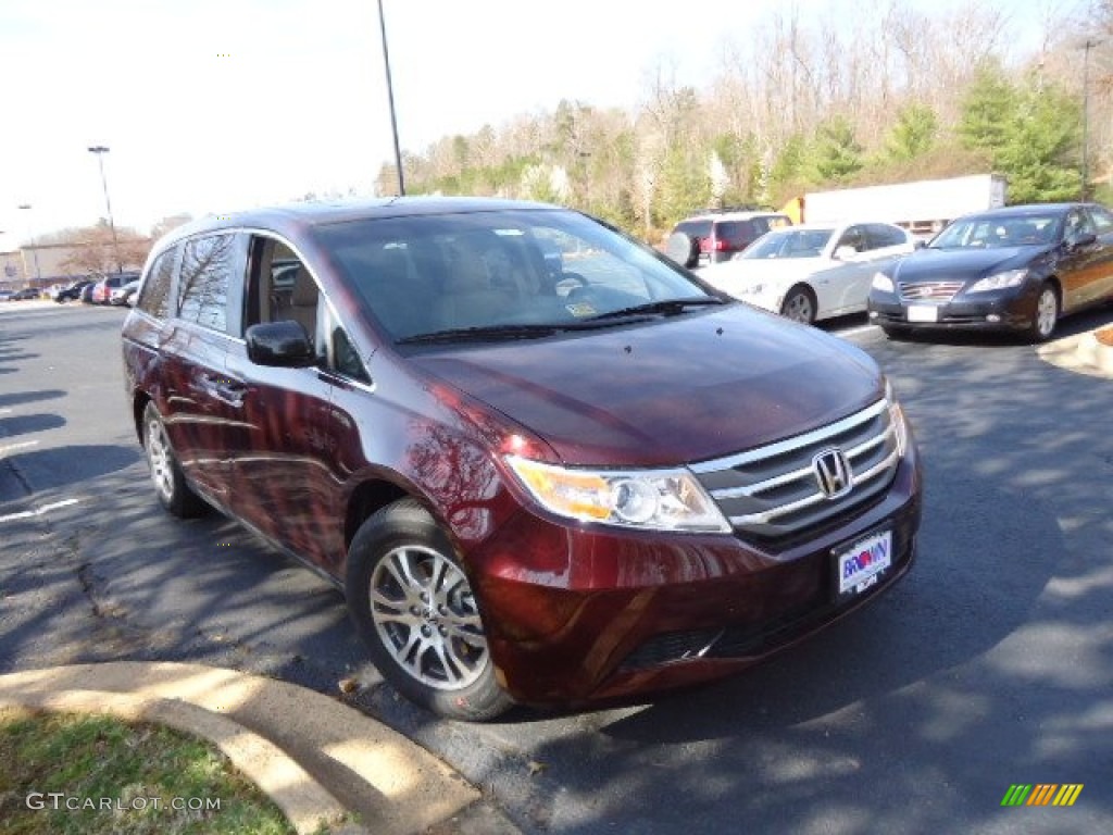 2012 Odyssey EX-L - Dark Cherry Pearl II / Beige photo #1