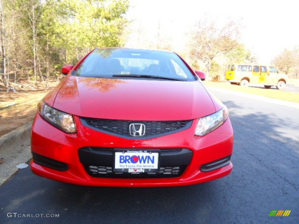 2012 Civic LX Coupe - Rallye Red / Gray photo #2