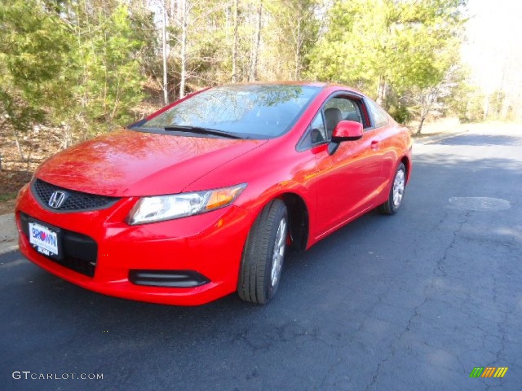 2012 Civic LX Coupe - Rallye Red / Gray photo #3