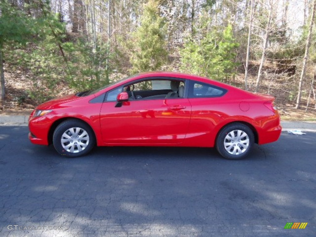 2012 Civic LX Coupe - Rallye Red / Gray photo #4