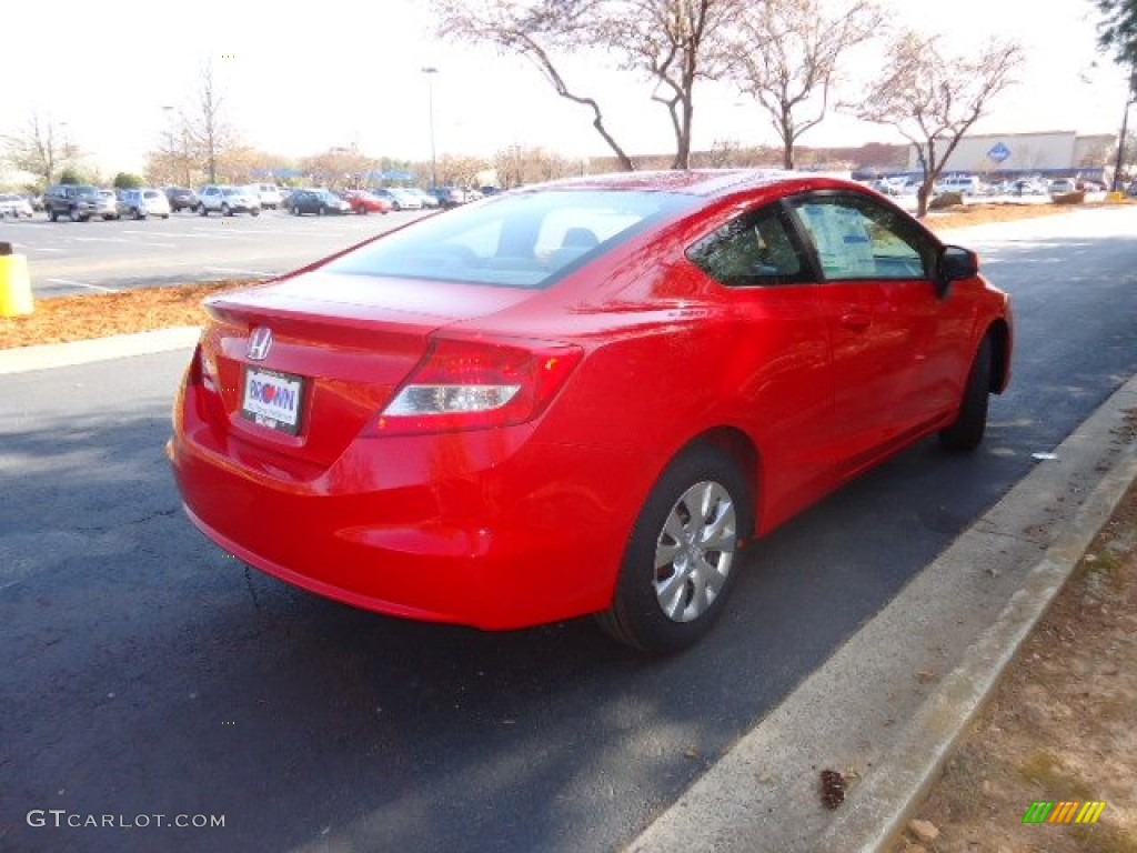 2012 Civic LX Coupe - Rallye Red / Gray photo #7