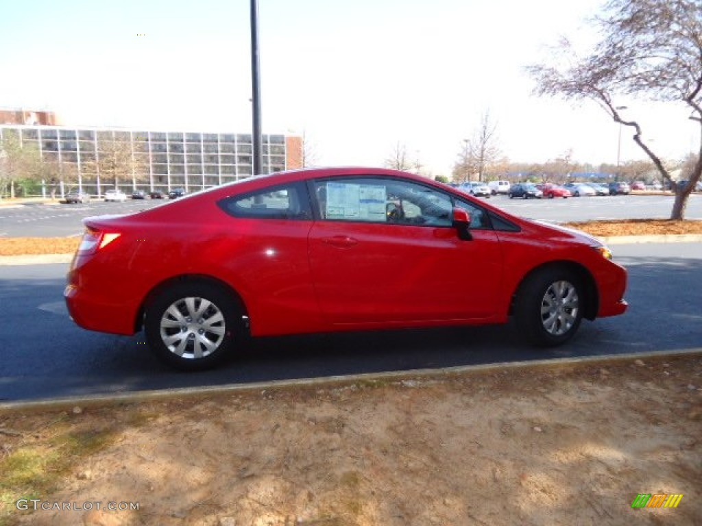 2012 Civic LX Coupe - Rallye Red / Gray photo #8