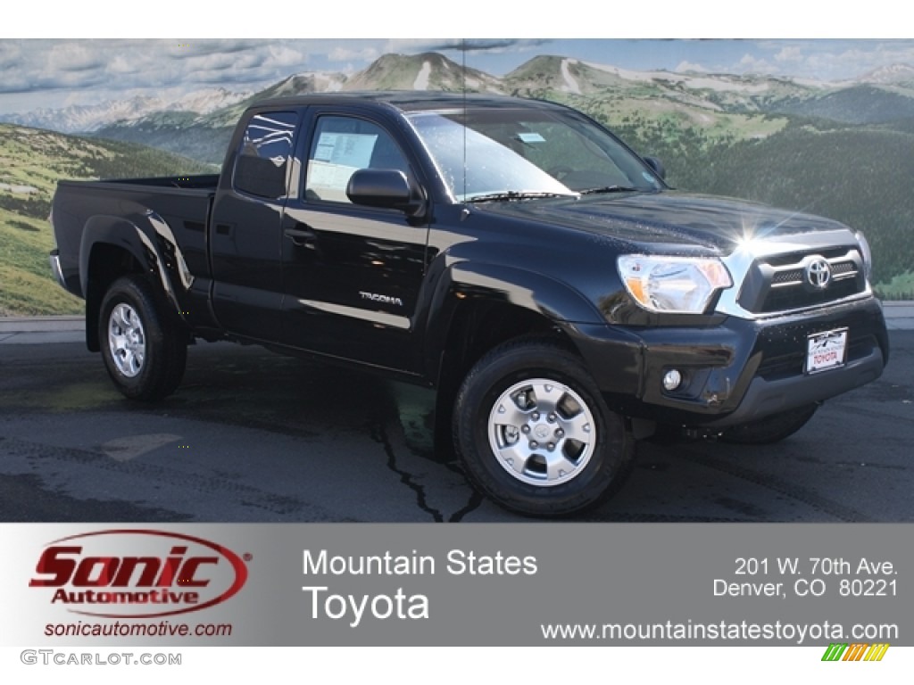 2012 Tacoma V6 SR5 Access Cab 4x4 - Black / Sand Beige photo #1