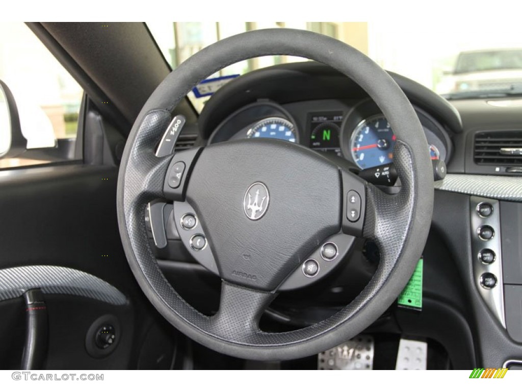 2009 Maserati GranTurismo S Nero Steering Wheel Photo #62952969