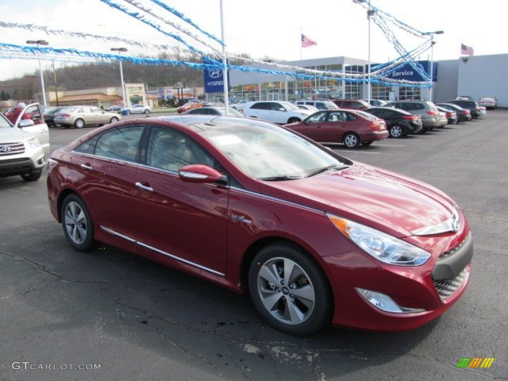 2012 Sonata Hybrid - Venetian Red Pearl / Camel photo #1