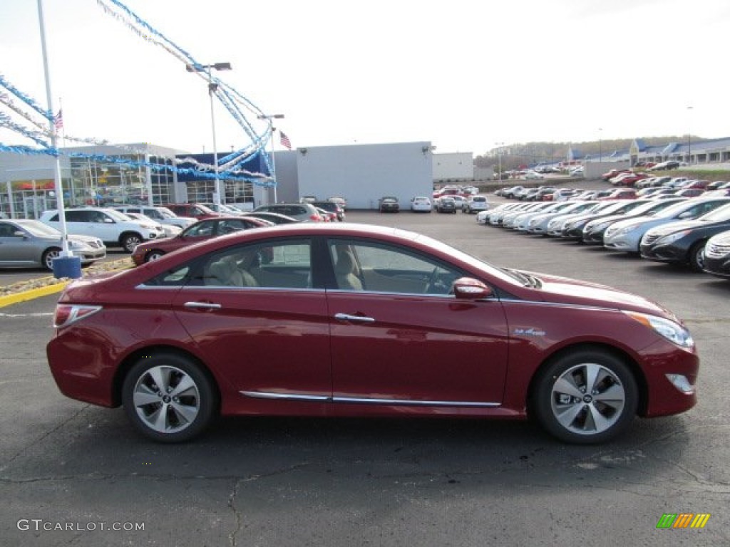 2012 Sonata Hybrid - Venetian Red Pearl / Camel photo #2