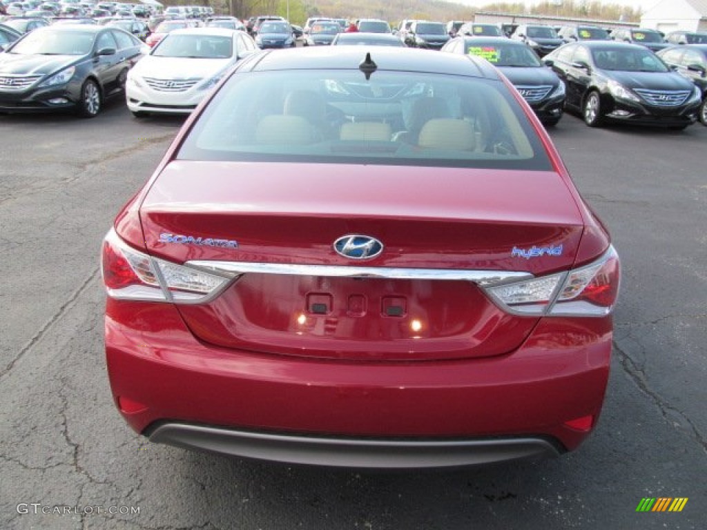 2012 Sonata Hybrid - Venetian Red Pearl / Camel photo #4
