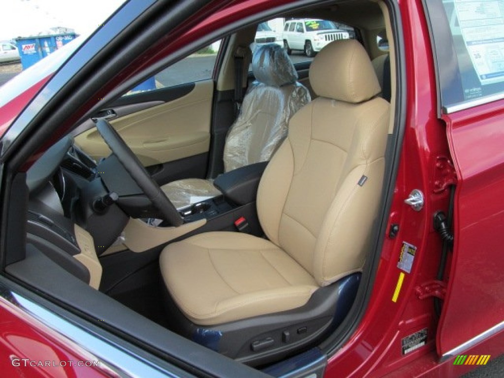 2012 Sonata Hybrid - Venetian Red Pearl / Camel photo #6
