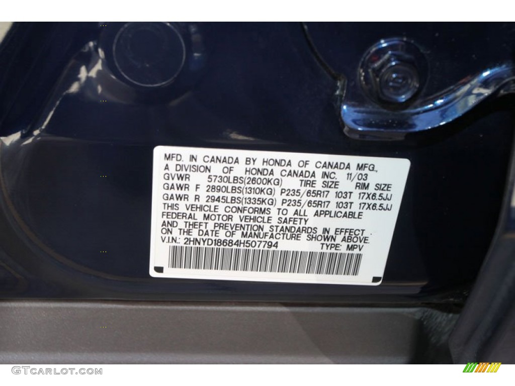 2004 MDX Touring - Midnight Blue Pearl / Quartz photo #54