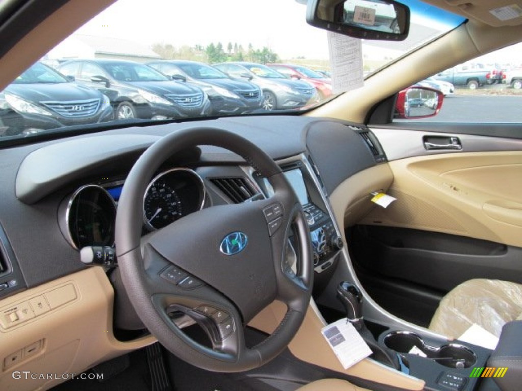 2012 Sonata Hybrid - Venetian Red Pearl / Camel photo #8