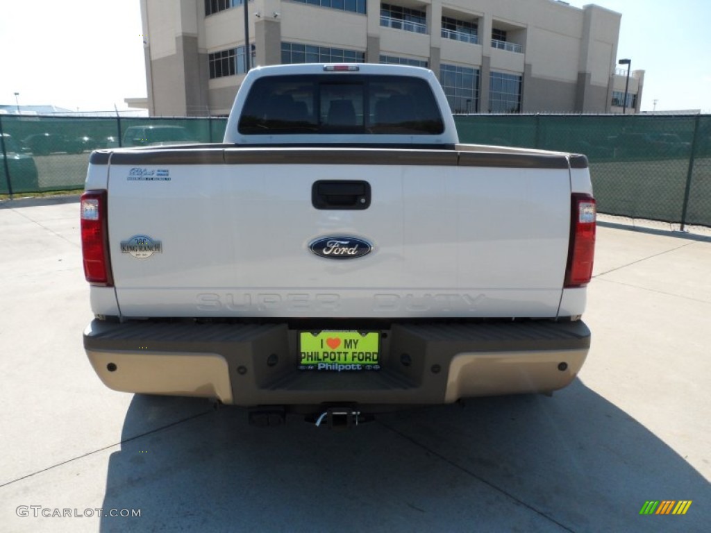 2012 F350 Super Duty King Ranch Crew Cab 4x4 Dually - White Platinum Metallic Tri-Coat / Chaparral Leather photo #4