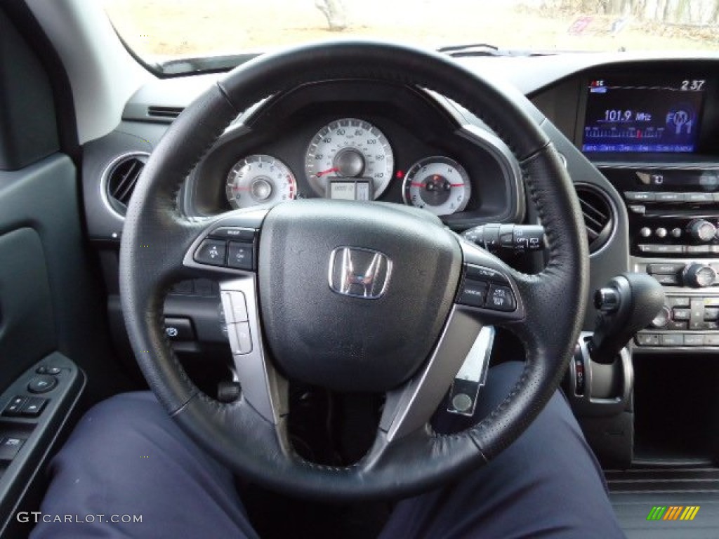 2012 Honda Pilot EX-L 4WD Black Steering Wheel Photo #62955151
