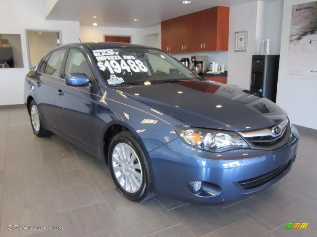 2011 Impreza 2.5i Premium Sedan - Marine Blue Pearl / Carbon Black photo #1