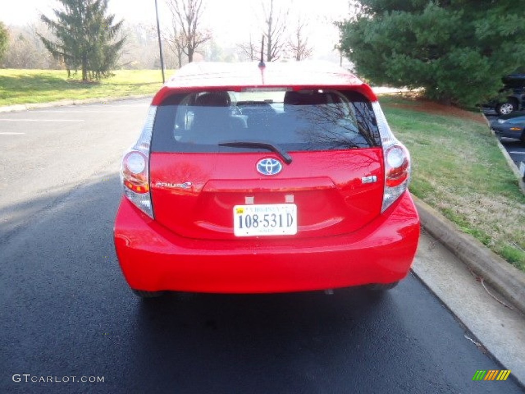 2012 Prius c Hybrid Two - Absolutely Red / Light Blue Gray/Black photo #6